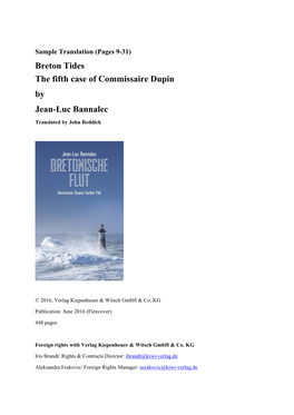 Breton Tides the Fifth Case of Commissaire Dupin by Jean-Luc Bannalec