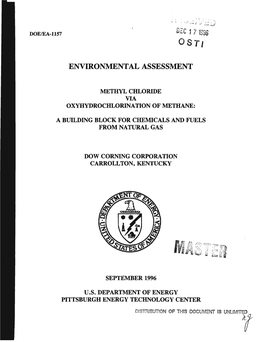 Environlmental ASSESSMENT METHYL CHLORIDE VIA