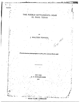 PUEBLO SETTLEMENTS NEAR EL PASO, TEXAS 59 Terially the Population