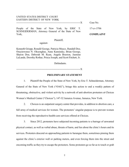 The Lawsuit, Filed in the United States District Court for the Eastern District