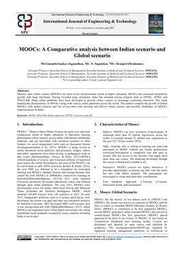 Moocs: a Comparative Analysis Between Indian Scenario and Global Scenario