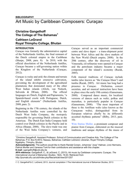 Art Music by Caribbean Composers: Curaçao