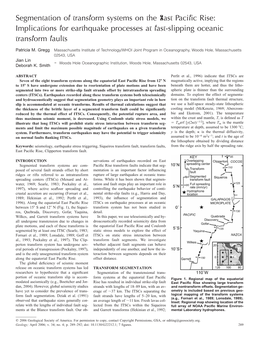 Segmentation of Transform Systems on the East Pacific Rise