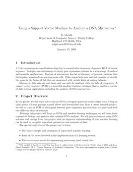 Using a Support Vector Machine to Analyze a DNA Microarray∗