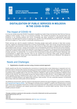 Digitalization of Public Services in Moldova in the Covid-19 Era