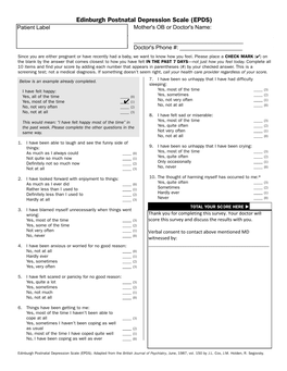 Edinburgh Postnatal Depression Scale (EPDS)