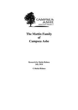 The Mattin Family of Campsea Ashe