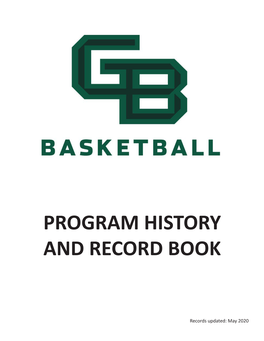 Program History and Record Book