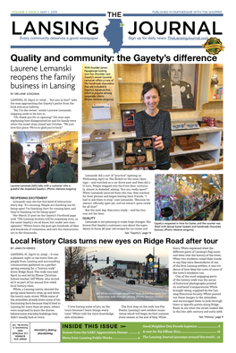 May 1, 2019 the Published in Partnership with the Shopper Lansing Journal Every Community Deserves a Good Newspaper Sign up for Daily News: Thelansingjournal.Com