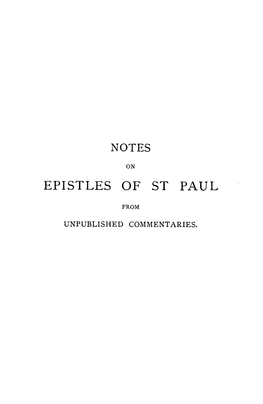 Epistles of St Paul