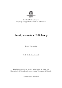 Semiparametric Efficiency