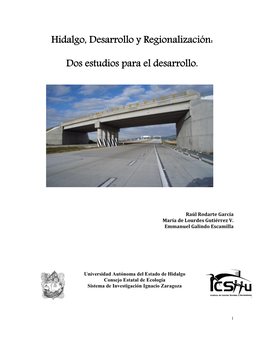 Hidalgo, Desarrollo Y Regionalización: Dos Estudios Para El Desarrollo