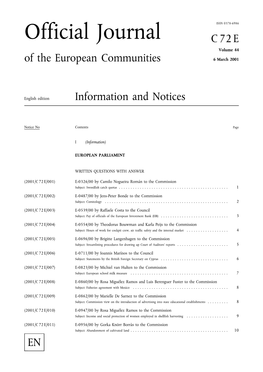 Official Journal C72E Volume 44 of the European Communities 6 March 2001