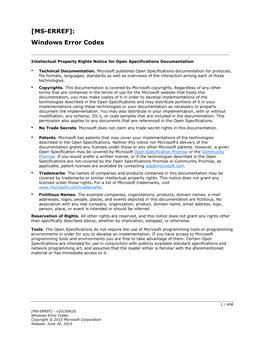 [MS-ERREF]: Windows Error Codes