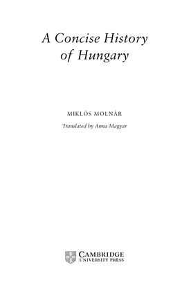 A Concise History of Hungary