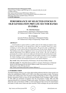 Performance of Select Stocks in Ed Old Generation