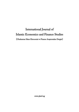 International Journal of Islamic Economics and Finance Studies