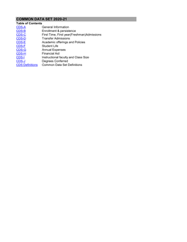 Common Data Set 2020-21