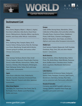 Instrument List