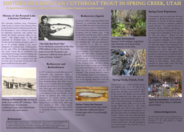 History of Lahontan Cutthroat Trout in Spring Creek, Utah