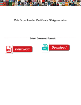 Cub Scout Leader Certificate of Appreciation