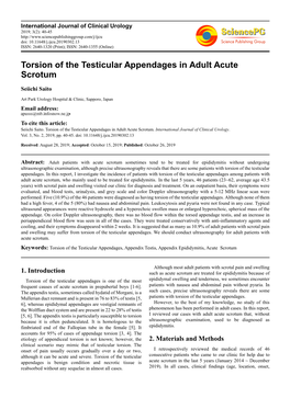 Torsion of the Testicular Appendages in Adult Acute Scrotum
