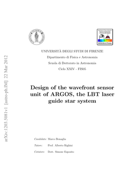 Design of the Wavefront Sensor Unit of ARGOS, the LBT Laser Guide Star System