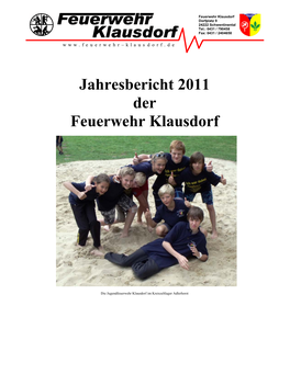 Jahresbericht 2011 Der Feuerwehr Klausdorf