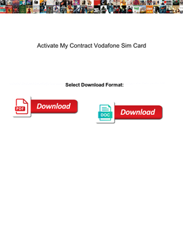 Activate My Contract Vodafone Sim Card