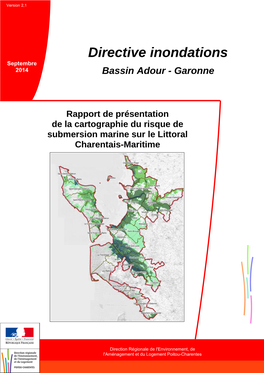 Directive Inondations Septembre 2014 Bassin Adour - Garonne