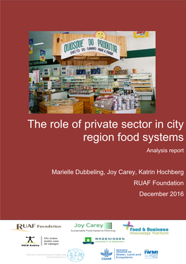 The Role of Private Sector in City Region Food Systems Analysis Report