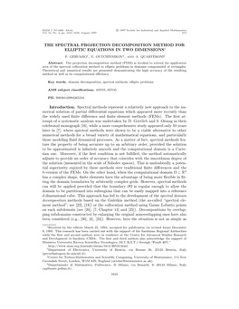 The Spectral Projection Decomposition Method for Elliptic Equations in Two Dimensions∗