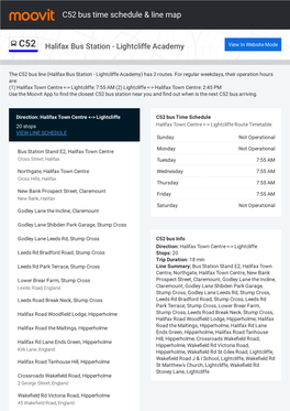 C52 Bus Time Schedule & Line Route