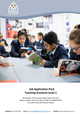 Job Application Pack Teaching Assistant Level 1