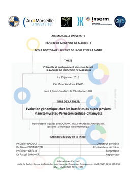 Evolution Génomique Chez Les Bactéries Du Super Phylum Planctomycetes-Verrucomicrobiae-Chlamydia