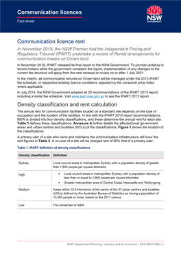 Communication Licence Rent