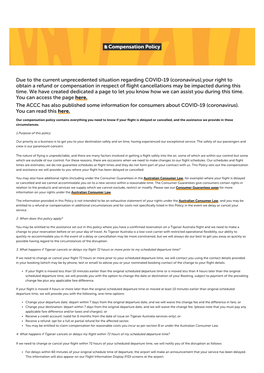 Tigerair Compensation Policy