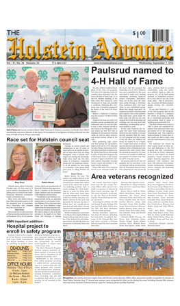Paulsrud Named to 4-H Hall of Fame Because of Their Countless Hours the Boys’ Club