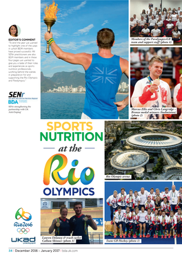 Sports Nutrition at the Rio Olympics