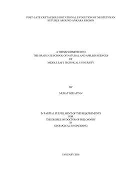 Post-Late Cretaceous Rotational Evolution of Neotethyan Sutures Around Ankara Region