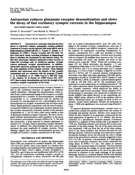 Aniracetam Reduces Glutamate Receptor Desensitization and Slows