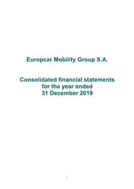 Europcar Mobility Group S.A. Consolidated Financial Statements