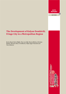 The Development of Kalyan Dombivili; Fringe City in a Metropolitan Region