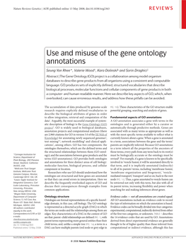 Use and Misuse of the Gene Ontology Annotations