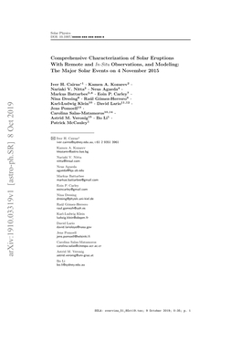 Comprehensive Characterization of Solar Eruptions with Remote and In-Situ Observations, and Modeling: the Major Solar Events on 4 November 2015