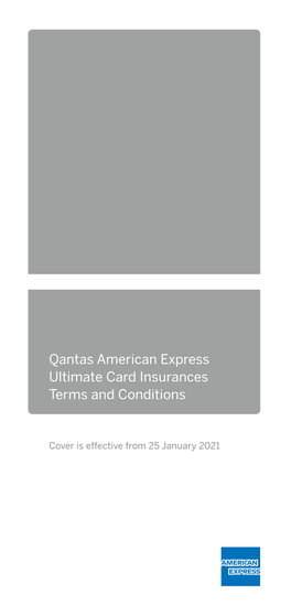 Qantas American Express Ultimate Card Insurances Terms and Conditions