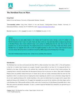 The Meridiani Face on Mars