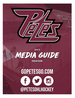 Peterborough Petes 2018-19 Regular Season Media Guide