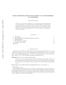 Some Finiteness Results for Groups of Automorphisms of Manifolds 3