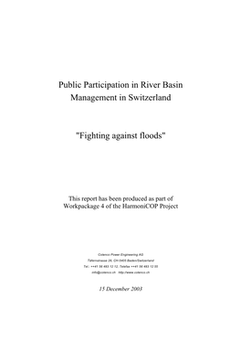 Public Participation in River Basin Management in Switzerland